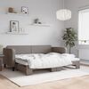vidaXL Slaapbank met onderschuifbed 80x200 cm stof taupe