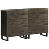 vidaXL Dressoirs 2 st 60x33x75 cm massief mangohout zwart