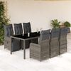 vidaXL 7-delige Bistroset met kussens poly rattan grijs