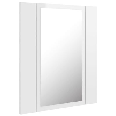 vidaXL Badkamerkast met spiegel en LED 40x12x45 cm acryl hoogglans wit