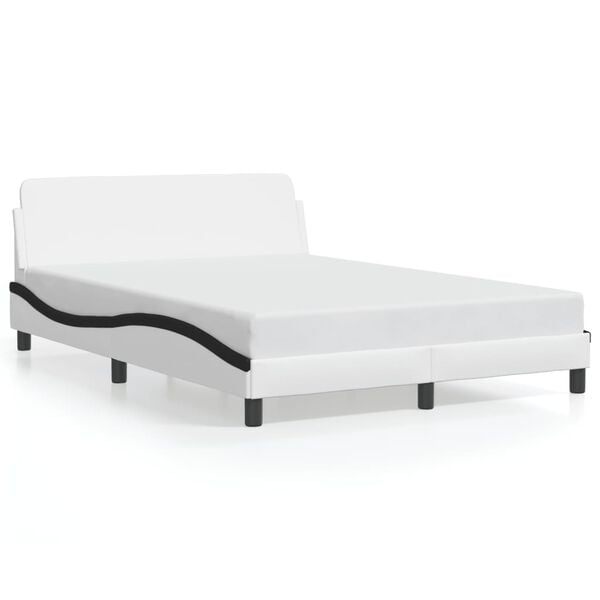 vidaXL Bedframe "Dover" kunstleer zwart en wit 120x200 cm