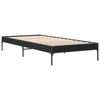 vidaXL Bedframe bewerkt hout en metaal zwart 90x190 cm