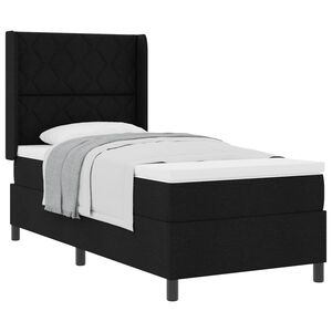 vidaXL Boxspringbed met kussen met hoofdeinde Zwart 200 x 100 cm Stof