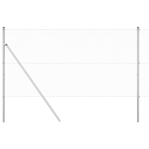 vidaXL Afrasteringspaal Zilver 25 x 1,4 m (25 x 25 mm gaas) Staal