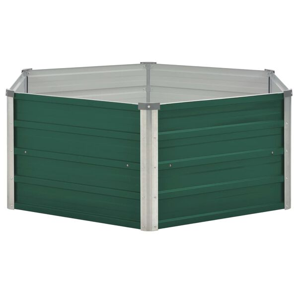 vidaXL Plantenbak verhoogd 129x129x45 cm gegalvaniseerd staal groen
