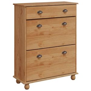 vidaXL Schoenenkast ASKIM Bruin 85 x 35 x 108 cm Massief grenenhout