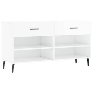 vidaXL Schoenenbank 102x35x55 cm bewerkt hout hoogglans wit