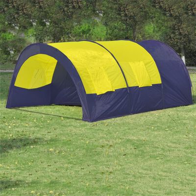 vidaXL Tent 6-persoons polyester blauw en geel