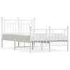 vidaXL Bedframe met hoofd- en voeteneinde metaal wit 120x200 cm