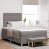 vidaXL Boxspring bed met matras met hoofdeinde Taupe 120 x 200 cm Stof
