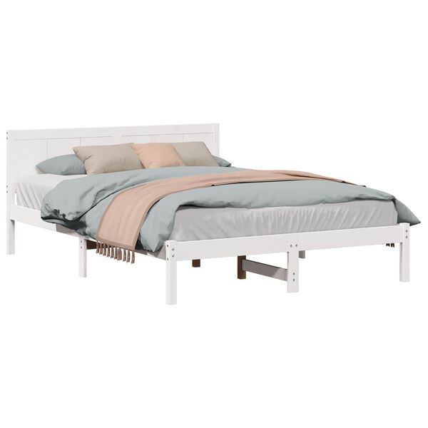vidaXL Bedframe Wit 150 x 200 cm Massief grenenhout