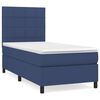 vidaXL Boxspring met matras stof blauw 100x200 cm