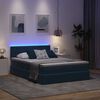 vidaXL Opbergbed met LED met matras Donkerblauw 140 x 200 cm Fluweel