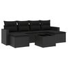 vidaXL 7-delige Loungeset met kussens poly rattan zwart