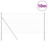vidaXL Hek met Paal Zilver 1 x 10 m Staal en PVC