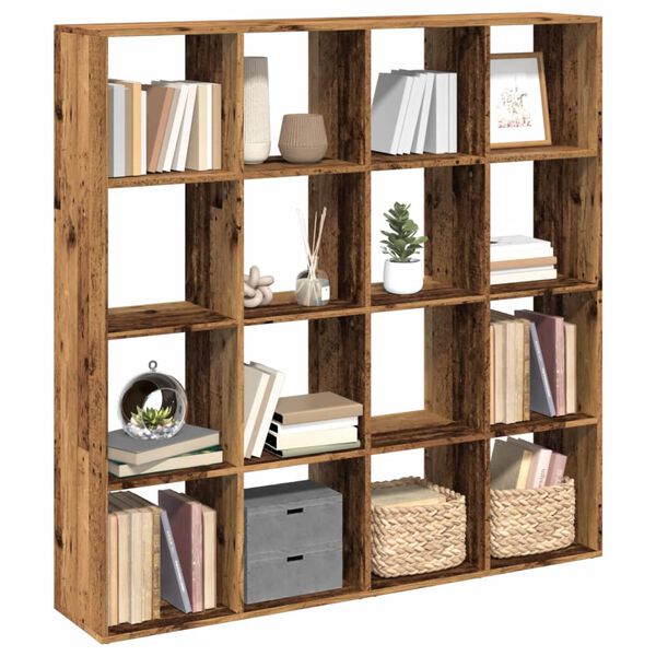vidaXL Boekenkast 137,5x29x137,5 cm bewerkt hout oud houtkleurig