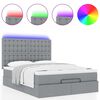 vidaXL Ottoman bed met matras en LED's 140x190cm stof lichtgrijs