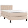vidaXL Boxspring met matras kunstleer cappuccinokleurig 100x200 cm