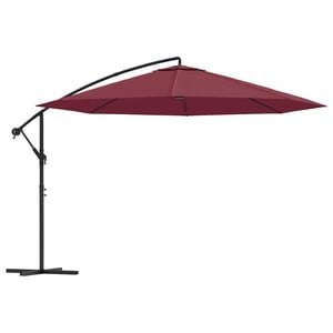 vidaXL Zweefparasol met stalen paal 350 cm bordeauxrood
