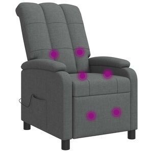 vidaXL Massage Recliner Donkergrijs Stof
