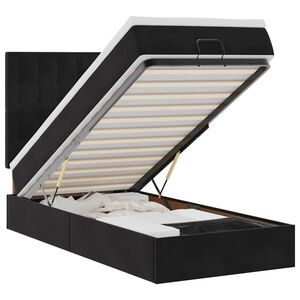 vidaXL Ottoman bed met matrassen 80x200cm fluweel zwart