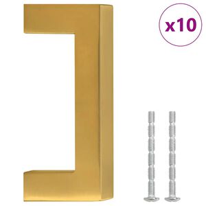 vidaXL Handvatten 10 st 64 mm roestvrij staal goudkleurig