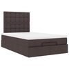 vidaXL Ottoman bed met matras en LED's 120x190 cm stof donkerbruin