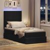vidaXL Opbergbed met LED met matras Zwart 100 x 200 cm Polyester