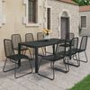vidaXL 9-delige Tuinset PVC-rattan zwart