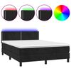 vidaXL Boxspring met matras en LED fluweel zwart 140x190 cm