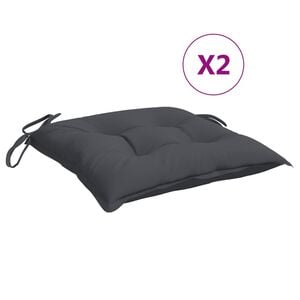 vidaXL Stoelkussens 2 st 40x40x7 cm oxford stof antracietkleurig