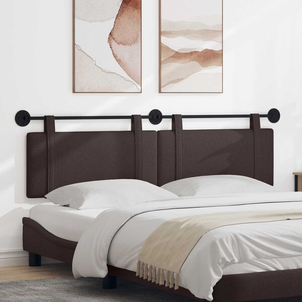 vidaXL Hangend Hoofdeinde Effen Donkerbruin 190 x 55 x 5 cm Stof