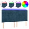 vidaXL Hoofdbord LED 160x5x118/128 cm fluweel donkerblauw
