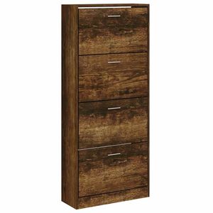 vidaXL Schoenenkast 63x24x147 cm bewerkt hout gerookt eikenkleurig