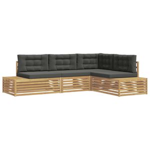 vidaXL 4 Stuk Buiten bankenset Polyester Wit