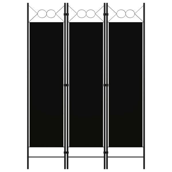 vidaXL Kamerscherm met 3 panelen 120x180 cm zwart