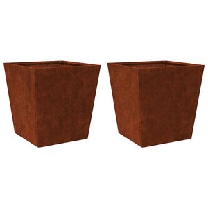 vidaXL Plantenbakken 2 st 40x40x40 cm weervast staal