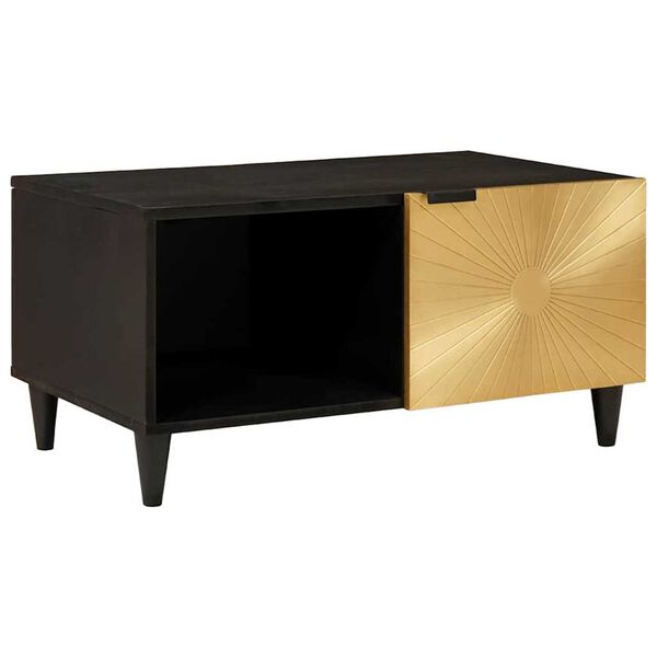 vidaXL Salontafel Zwart en Goud 80 x 50 x 40 cm