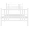 vidaXL Bedframe met hoofd- en voeteneinde metaal wit 107x203 cm