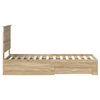 vidaXL Bedframe Sonoma Eiken en Zilver 70 x 190 cm Bewerkt hout
