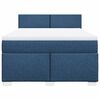 vidaXL Boxspring met matras stof blauw 160x200 cm