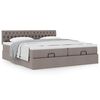 vidaXL Ottoman bed met matrassen 200x200cm stof taupe
