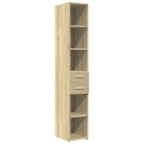 vidaXL Hoge kast 30x42,5x185 cm bewerkt hout sonoma eikenkleurig