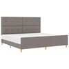vidaXL Bedframe met hoofdeinde Taupe 200 x 200 cm Stof