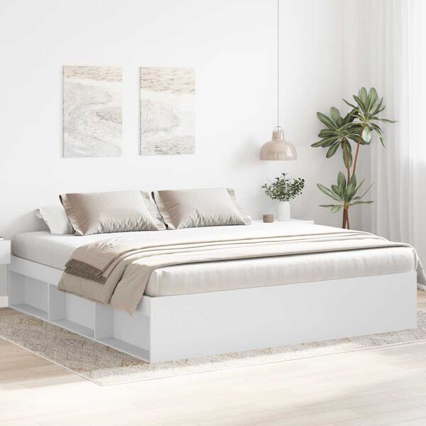vidaXL Bedframe wit 180x200 cm Super King Size