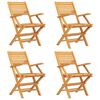 vidaXL Klapstoelen 4 stuks 55x62x90 cm Massief teakhout