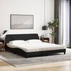 vidaXL Bed met matras "Dover" stof zwart 180x200 cm