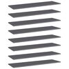 vidaXL Wandschappen 8 st 100x30x1,5 cm spaanplaat hoogglans grijs