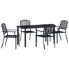 vidaXL Tuin eettafelset 5 st Antraciet Gepoedercoat staal