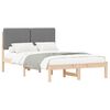 vidaXL Bedframe met Gevoerd Hoofdgedeelte Lichtgrijs 135 x 190 cm